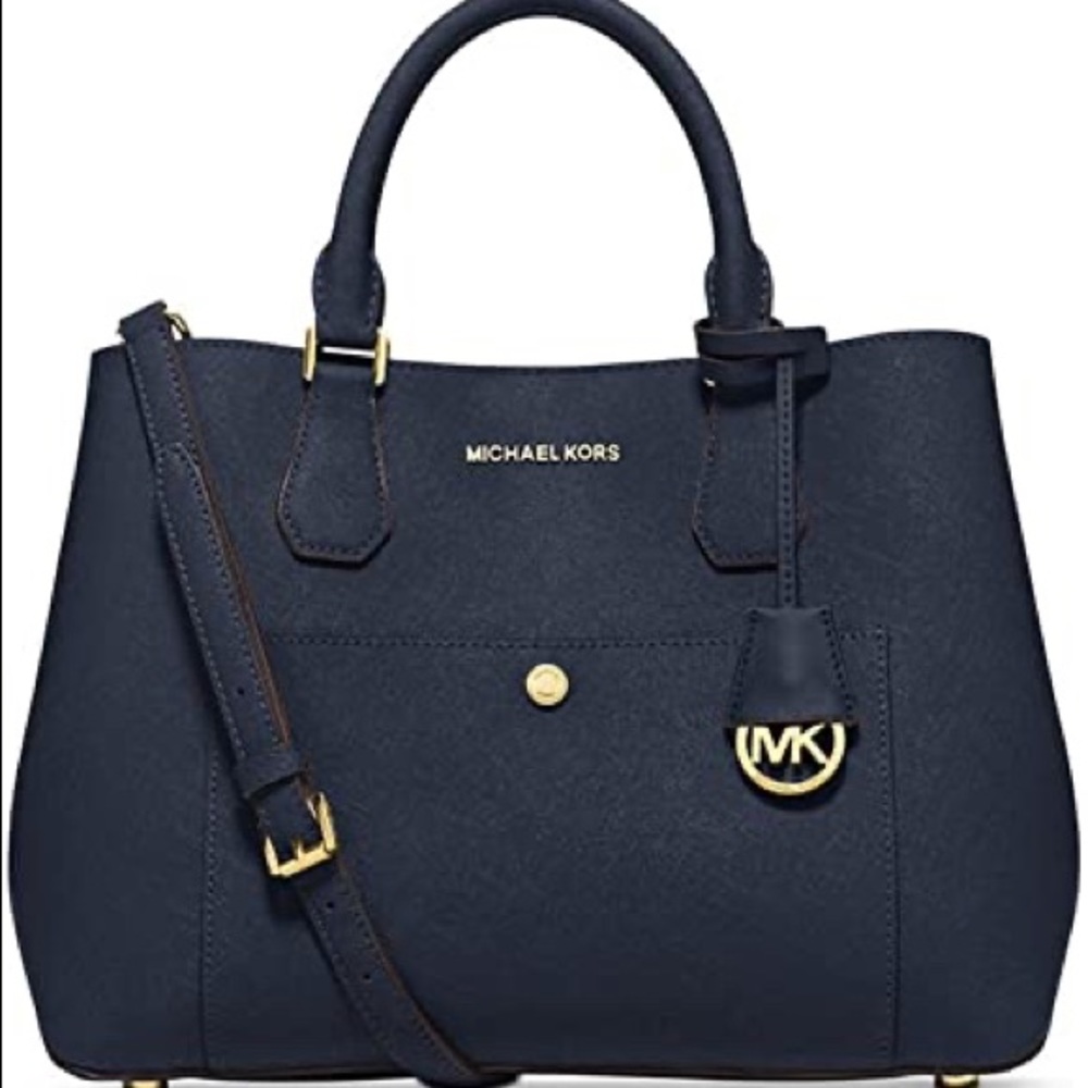 Michael Kors Navy Blue Bag with Shoulder Strap